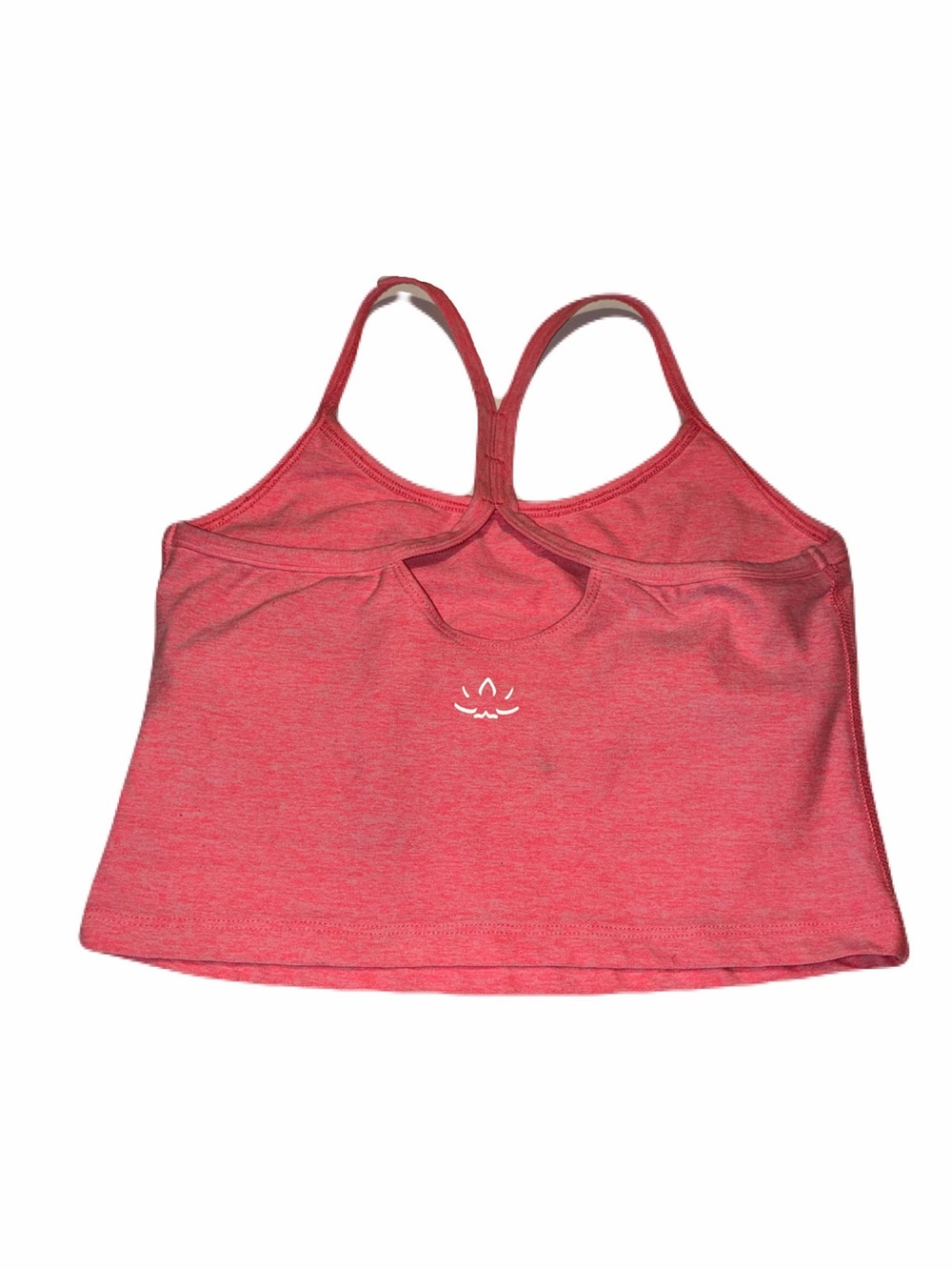 Beyond Yoga Spacedye Slim Racerback Crop Tank in Coral Pink, Women’s size Small